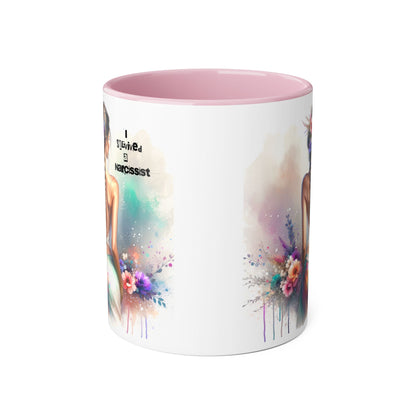 Chic Accent Mug, I Tried to be a Narcissist, Unique Gift, Floral Art, Coffee Lover, Home Decor, Inspiring Quote Mug