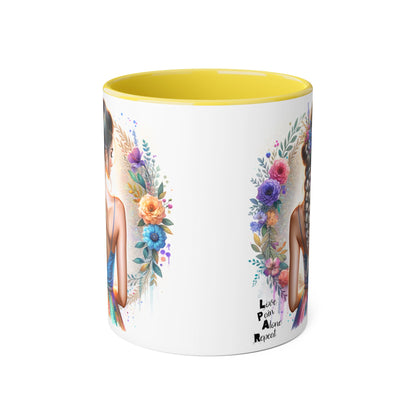 Artistic Accent Mug, Floral Coffee Cup, Unique Gifts for Her, Inspirational Drinkware, Love Yourself Mugs, Boho Style