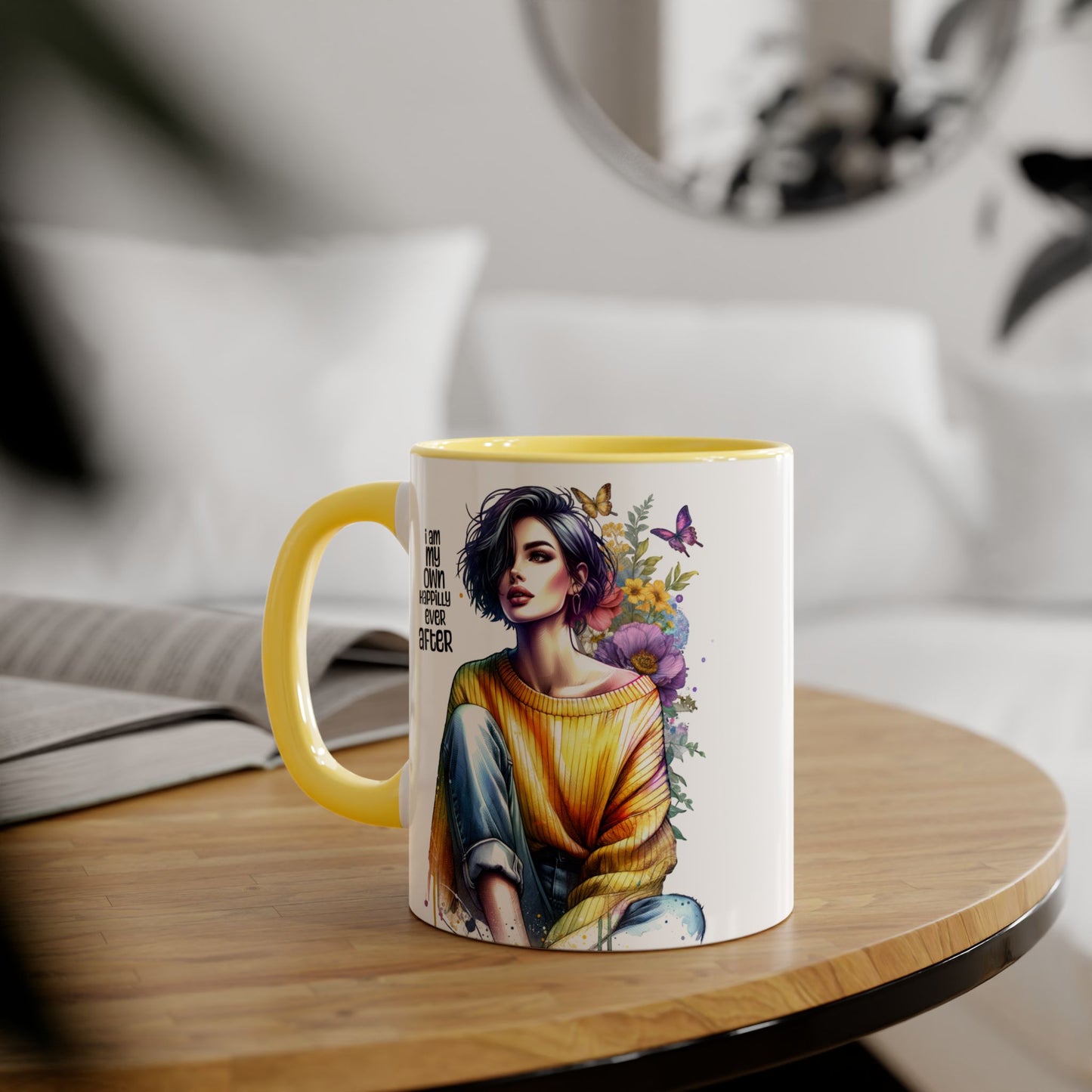 I Am My Own Happily Ever After Empowering Accent Mug - I Am My Own Happiness Ever After, Inspirational Gift for Her, Coffee Lover, Self-Care Decor, Motivational Cup