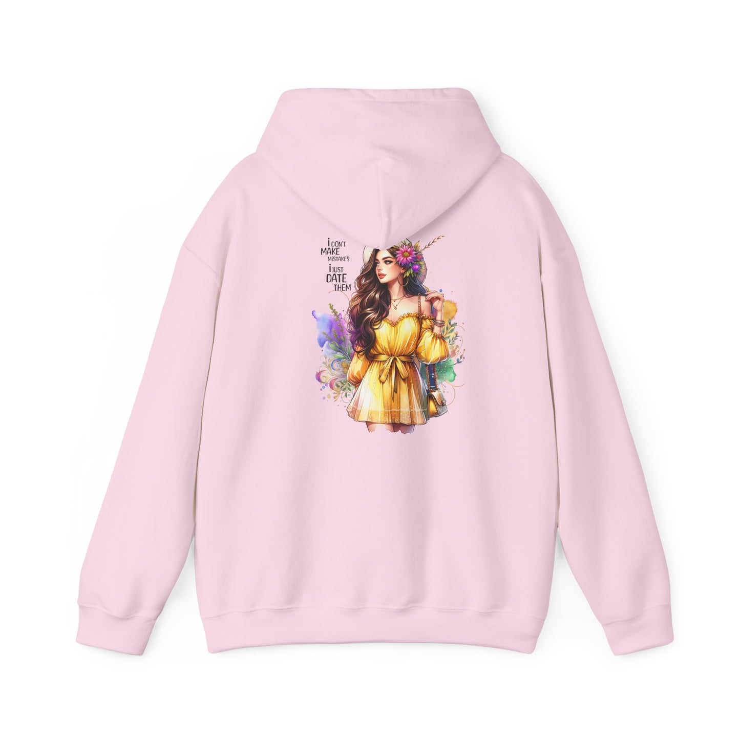 I Don`t Make Mistakes, I Just Date Them Vibrant Floral Art Hoodie - Unisex Heavy Blend Sweatshirt For Cozy Days, Ideal For Gift Giving, Casual Wear, Spring Celebrations
