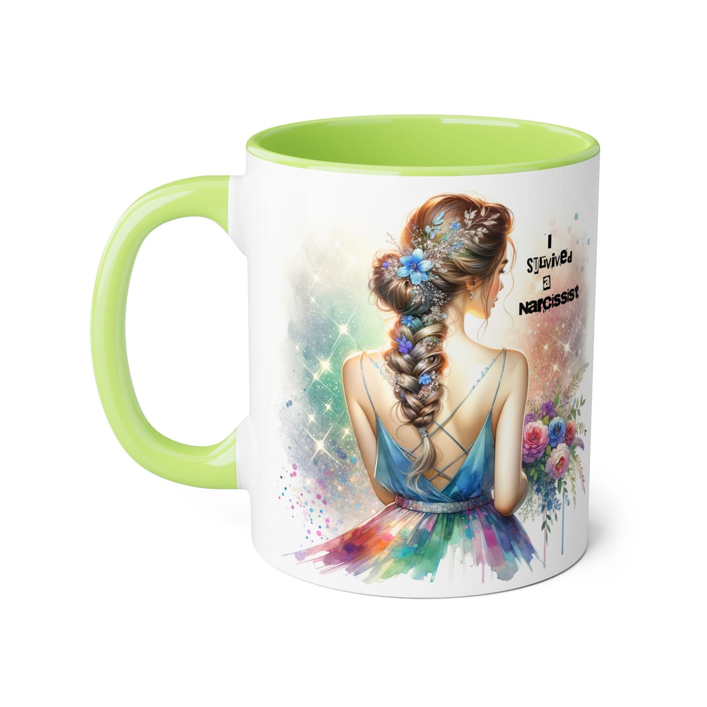 Beautiful Artistic Accent Mug - Unique Coffee Cup for Women, Gift for Her, Bohemian Style Drinkware, Perfect for Birthdays and Celebrations