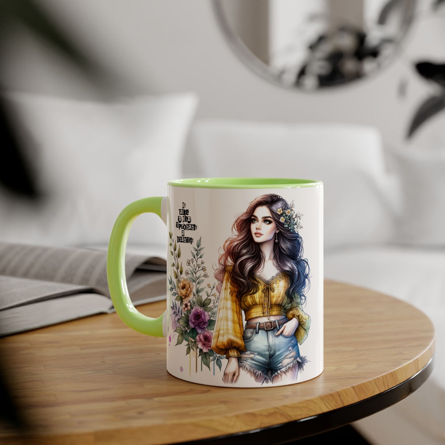 Funny Accent Mug - My Taste in Men is Probably a Disability Humor 11oz Cup