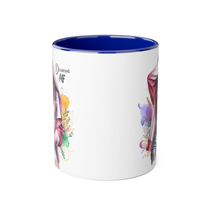 Trendy Accent Mug - 'Divorced AF' Design, Chic Gift for Friends, Coffee Lovers, Inspirational Drinkware, Birthday, Everyday Use