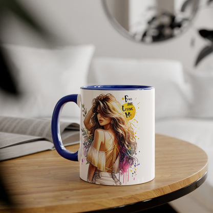 Free and Loving Me Boho Chic Accent Mug, Inspirational Coffee Cup, Free and Living Me, Gift for Her, Art Print Mug, Home Decor