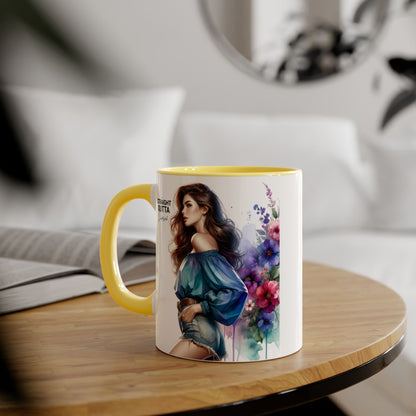 Straight Outta Divorced Humoristic Artistic Accent Mug, Personalized Gift for Coffee Lovers, Floral Design Mug, Straight Outta Mug, Creative Kitchenware, Unique Home Decor
