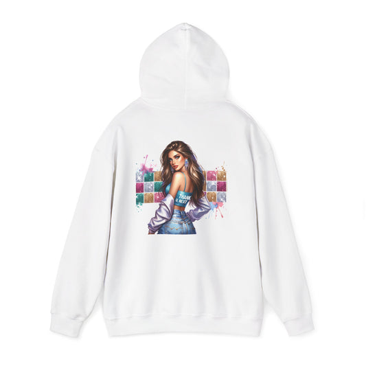 Thank U, Next Chic Art Print Hoodie | Stylish Unisex Sweatshirt for Cozy Days, Gift for Fashion Lovers, Unique Artwork, Casual Wear, Streetwear Essentials