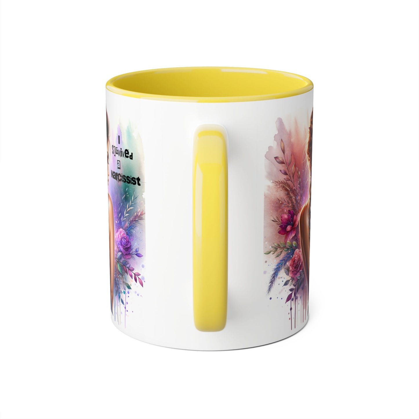 Artistic Accent Mug, Beautiful Coffee Cup, Unique Gift Idea, Home Décor, Self-Love Reminder, Floral Art Mug, Motivational Tea Cup