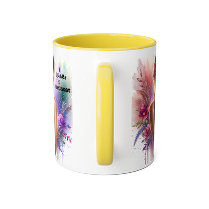 Artistic Accent Mug, Beautiful Coffee Cup, Unique Gift Idea, Home Décor, Self-Love Reminder, Floral Art Mug, Motivational Tea Cup