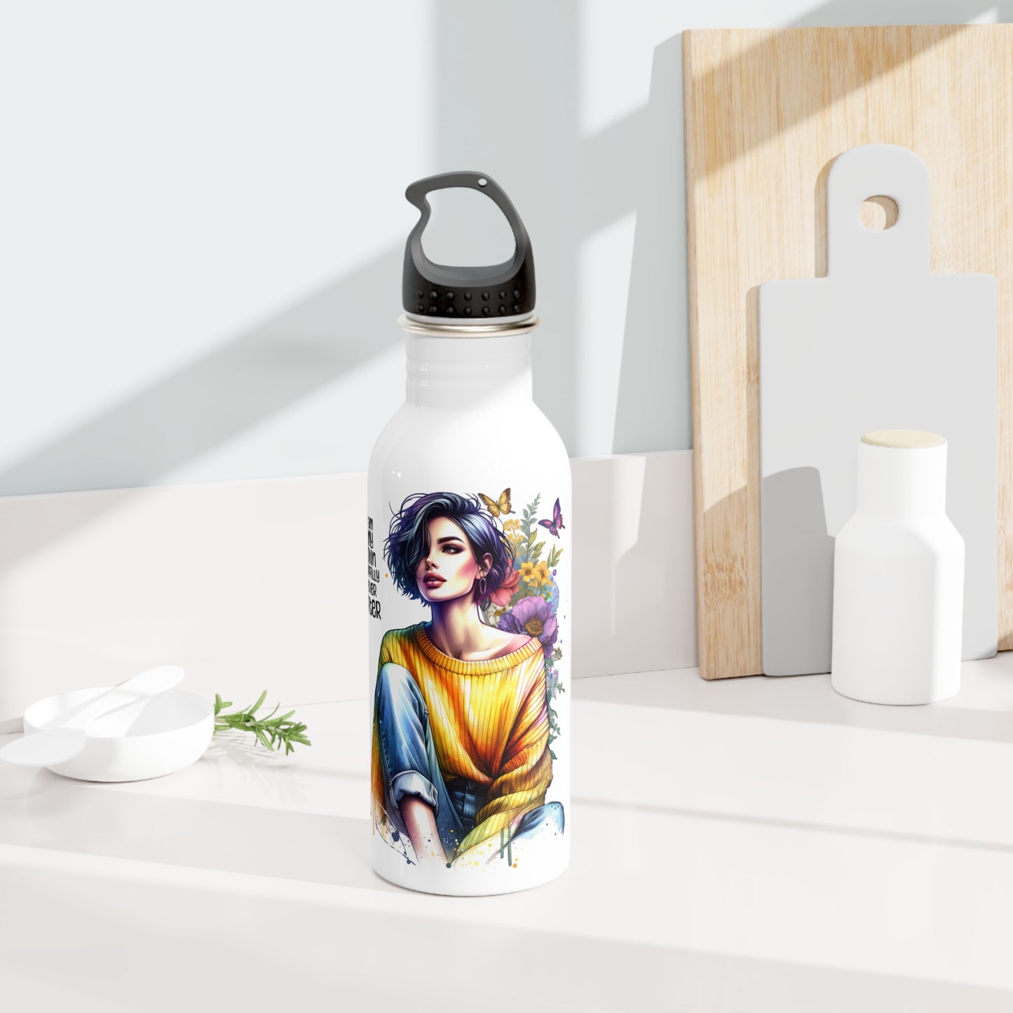 I Am My Own Happily Ever After Stylish Stainless Steel Water Bottle, Motivational Gift, Eco-Friendly Hydration, Artwork for Nature Lovers, Travel Essential, Unique Design