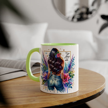 Money Can't Buy Happiness But It Can Buy Divorce Humoristic Floral Accent Mug, Vibrant Coffee Cup, Nature Lover Gift, Artistic Drinkware, Personalized Floral Mug, Mother's Day Tea Mug