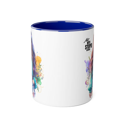 Not With Stupid Anymore Humoristic 11oz Accent Mug This humoristic mug