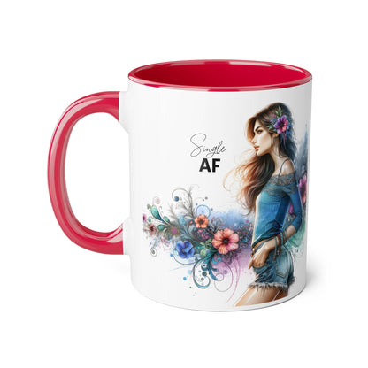 Vibrant Accent Mug - Perfect Gift for Singles, Fun Coffee Cup, Floral Artwork, Sassy Home Decor, Unique Birthday Present
