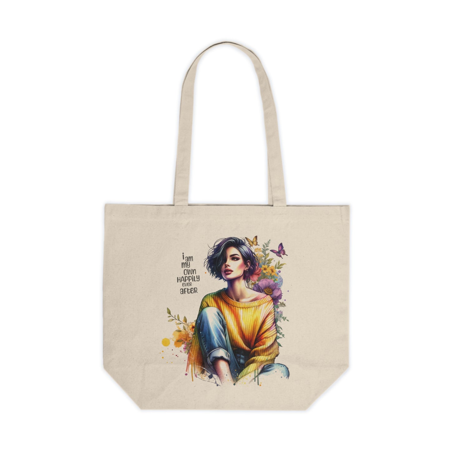 I Am My Own Happily Ever After Stylish Floral Canvas Shopping Tote - Eco-Friendly Gift Bag, Reusable Grocery Bag, Trendy Market Tote, Inspirational Art Tote, Summer [...]