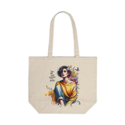 I Am My Own Happily Ever After Stylish Floral Canvas Shopping Tote - Eco-Friendly Gift Bag, Reusable Grocery Bag, Trendy Market Tote, Inspirational Art Tote, Summer [...]