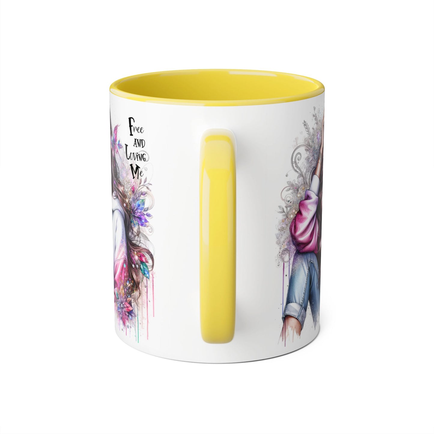 Bohemian Accent Mug - Free and Loving Me, Coffee Lover Gift, Artistic Drinkware, Unique Home Decor, Inspirational Mug