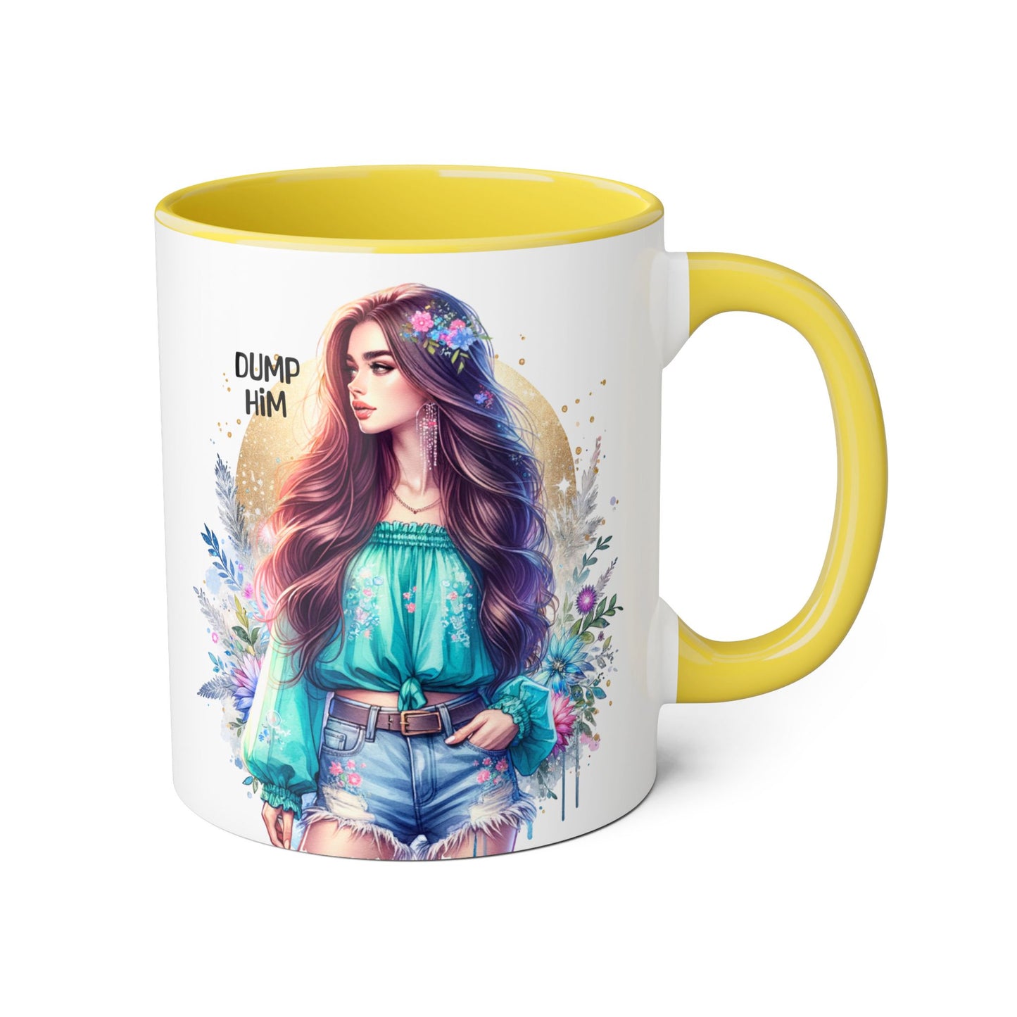 Empowered Woman Accent Mug, Inspirational Coffee Cup, Gift for Her, Motivational Mug, Art Mug for Friends, Self-Care