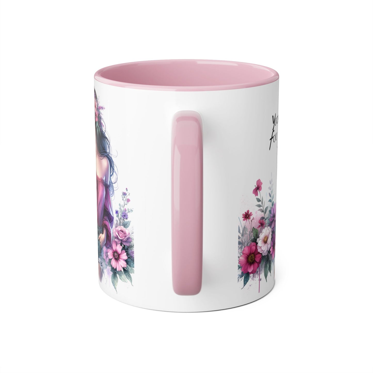 Yuck Fou Floral Boho Accent Mug, 11oz Coffee Cup, Gifts for Her, Birthday Present, Unique Art Mug, Home Decor
