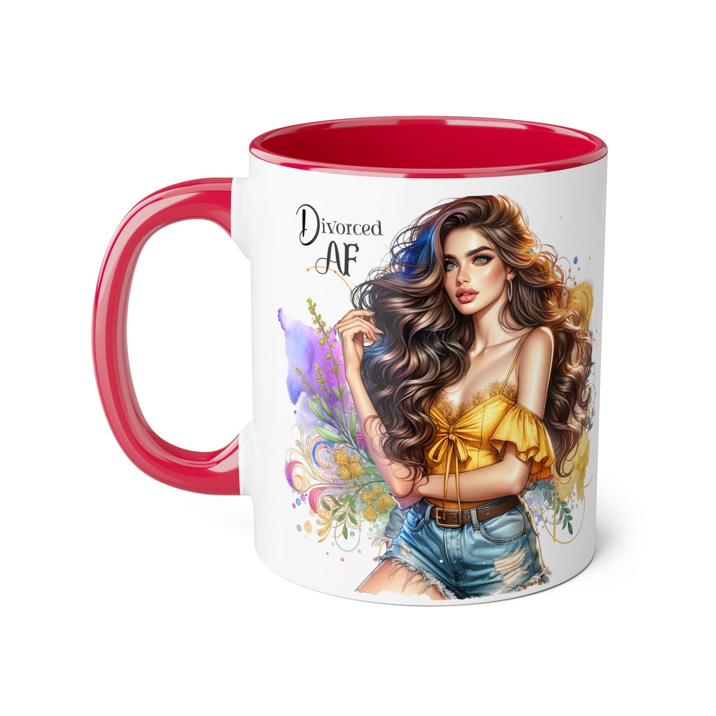 Divorced AF Accent Mug – Perfect for Coffee Lovers, Gift for Divorce Celebration, Sassy Mug, Unique Coffee Cup, Empowering Drinkware