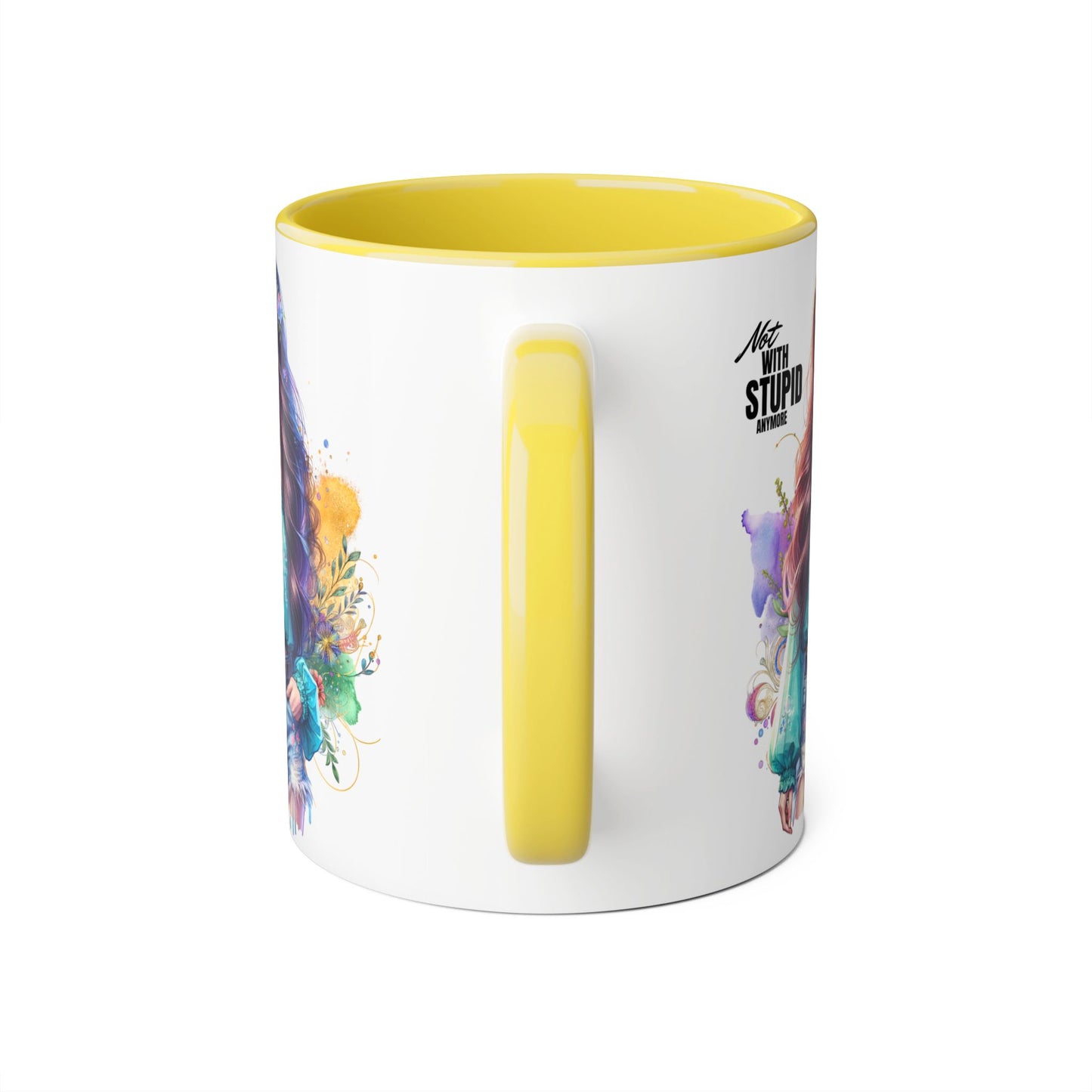 Not With Stupid Anymore Humoristic 11oz Accent Mug This humoristic mug