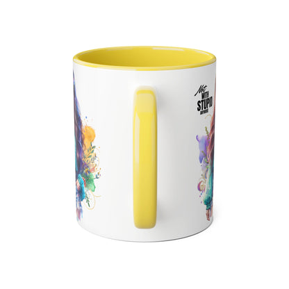 Not With Stupid Anymore Humoristic 11oz Accent Mug This humoristic mug