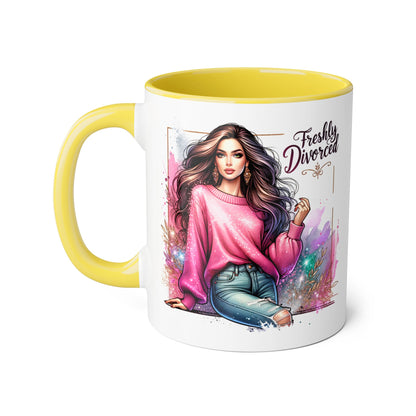 Freshly Divorced Accent Mug | Empowering Coffee Cup for Newly Single | Celebrate New Beginnings | Humorous Gift for Friends | Divorce [...]
