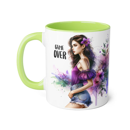 Game Over Accent Mug - Stylish Coffee Cup for Gamers, Unique Gift, Trendy Home Decor, Birthday Present, Cafe Lover's Essential