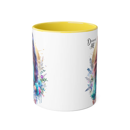 Divorced AF Accent Mug | Inspirational Coffee Cup, Gift for Divorcee, Self-Care, Empowering Drinkware