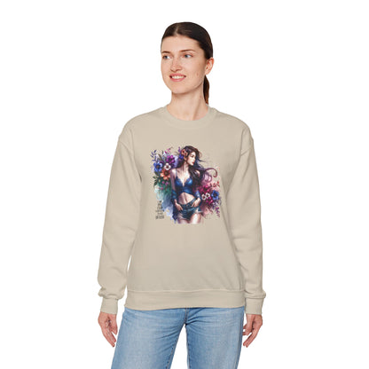 I Am My Own Happily Ever After  Floral Goddess Sweatshirt | Cozy Unisex Crewneck | Perfect Gift for Fall/Winter, Artistic Apparel, Wall Art Sweatshirt, Everyday Wear
