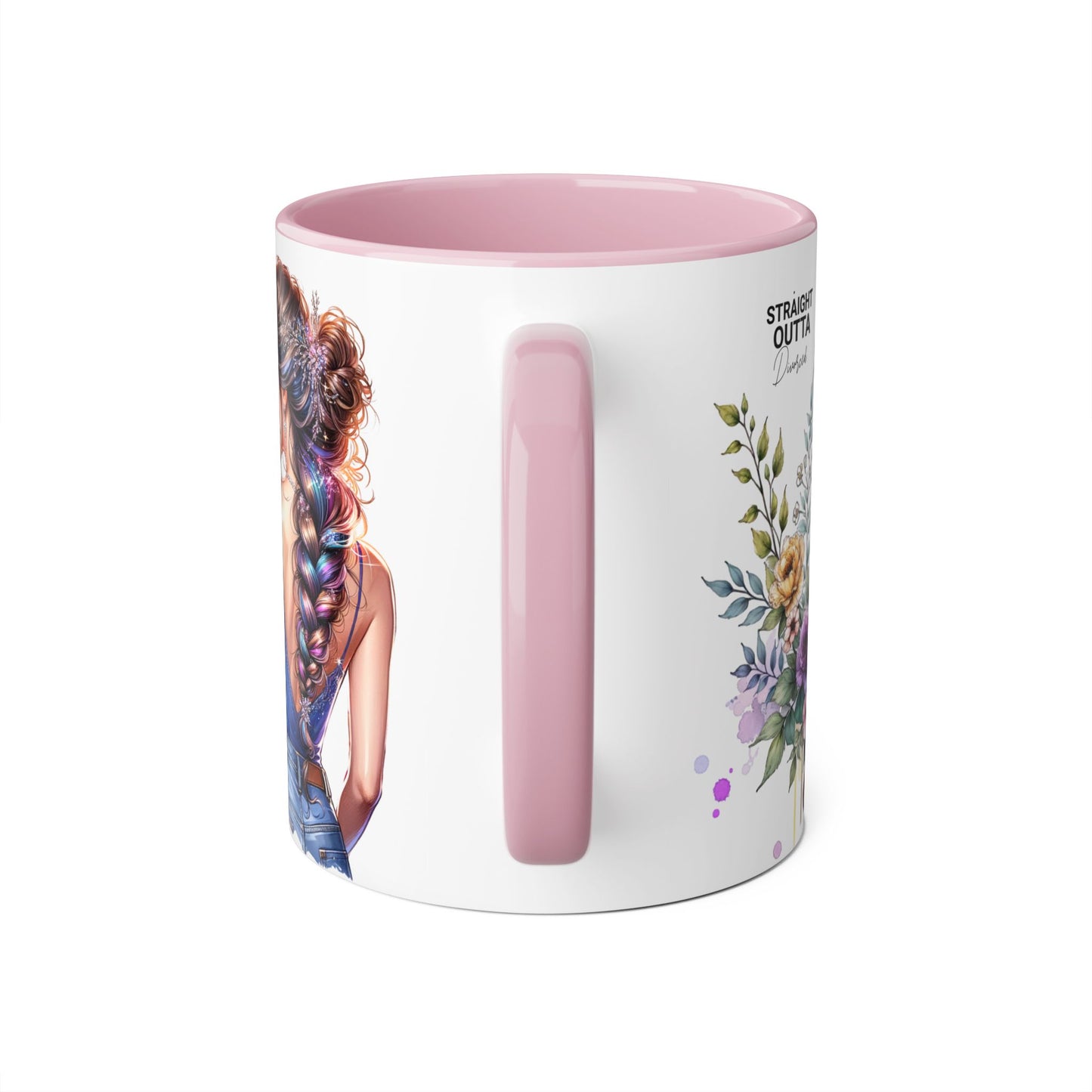 Straight Outta Divorced Humoristic Floral Art Coffee Mug, Gift for Her, Unique Coffee Cups, Floral Mugs for Any Occasion