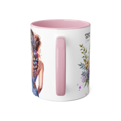 Straight Outta Divorced Humoristic Floral Art Coffee Mug, Gift for Her, Unique Coffee Cups, Floral Mugs for Any Occasion