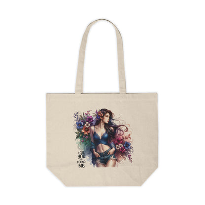 Lost You and Found Me Floral Art Canvas Tote Bag - Botanical Shopping Bag, Eco-Friendly Grocery Tote, Gift for Her, Unique Flower Pattern, Boho Chic Style
