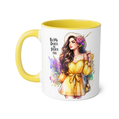 Mug - Be My Peace or Peace Out Accent Mug 11oz