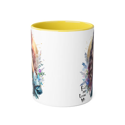 Artistic Accent Mug, Colorful Coffee Cup, Unique Gift for Her, Dreamy Floral Design, Ideal for Birthdays, Self-Care Moments