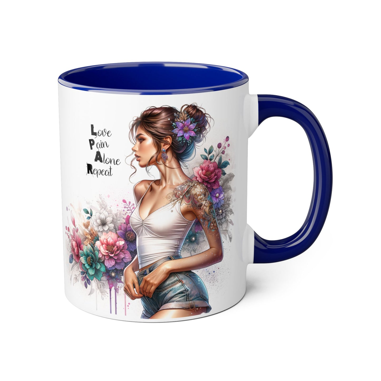 Floral Inspirational Accent Mug, 11oz - Motivational Gift for Mindfulness, Coffee Lovers, Self-Care, Birthday, Home Decor