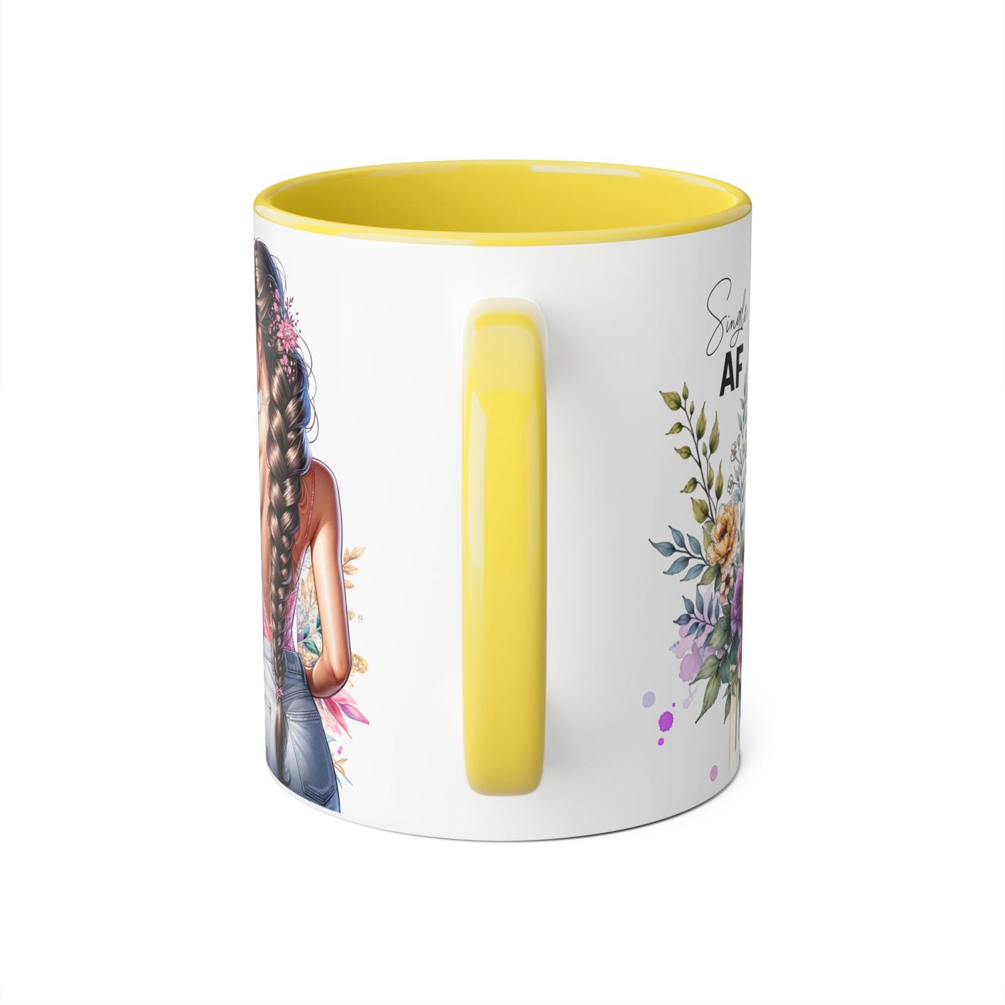 Single AF Chic Floral Coffee Mug, Single AF, Unique Gift for Her, Trendy Drinkware, Birthday Present, Home Decor, Tea Time, Self-Love
