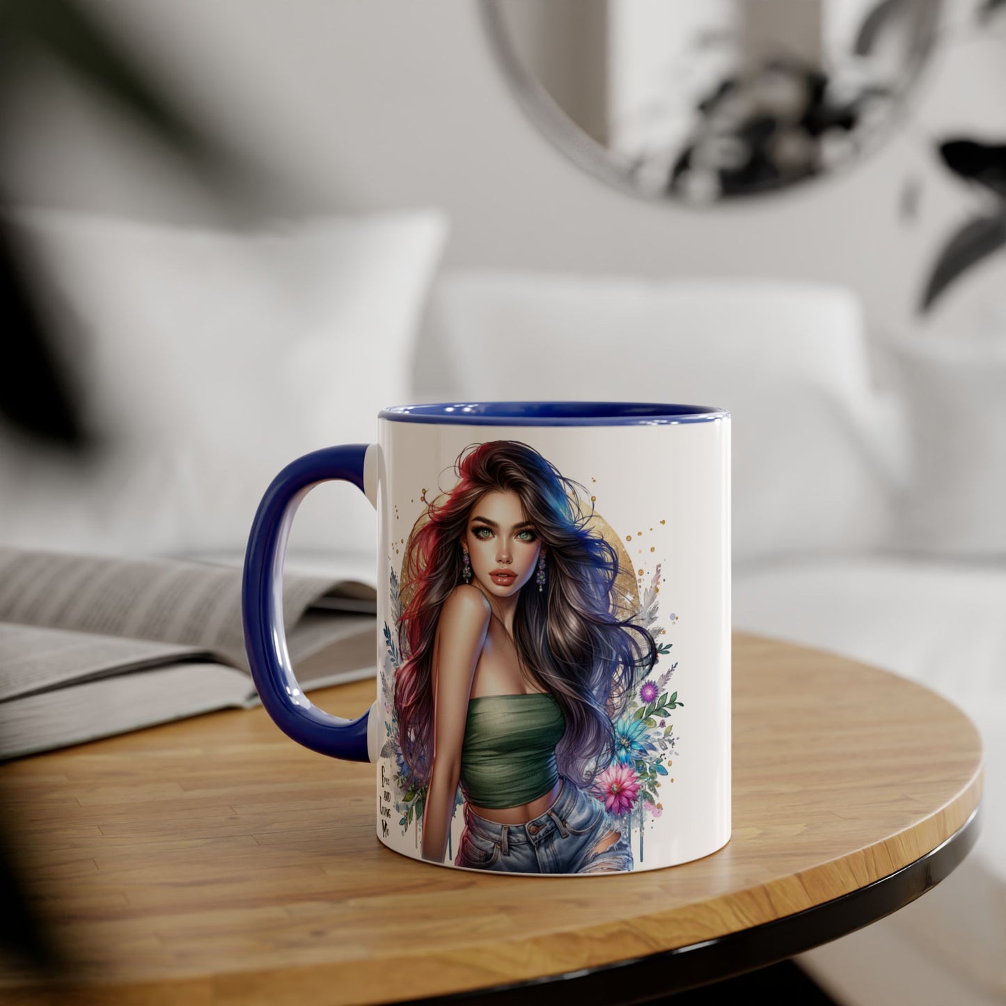 Bohemian Accent Mugs, Artistic Coffee Cup, Colorful Floral Mug, Gift for Her, Unique Art Collection, Cozy Vibe