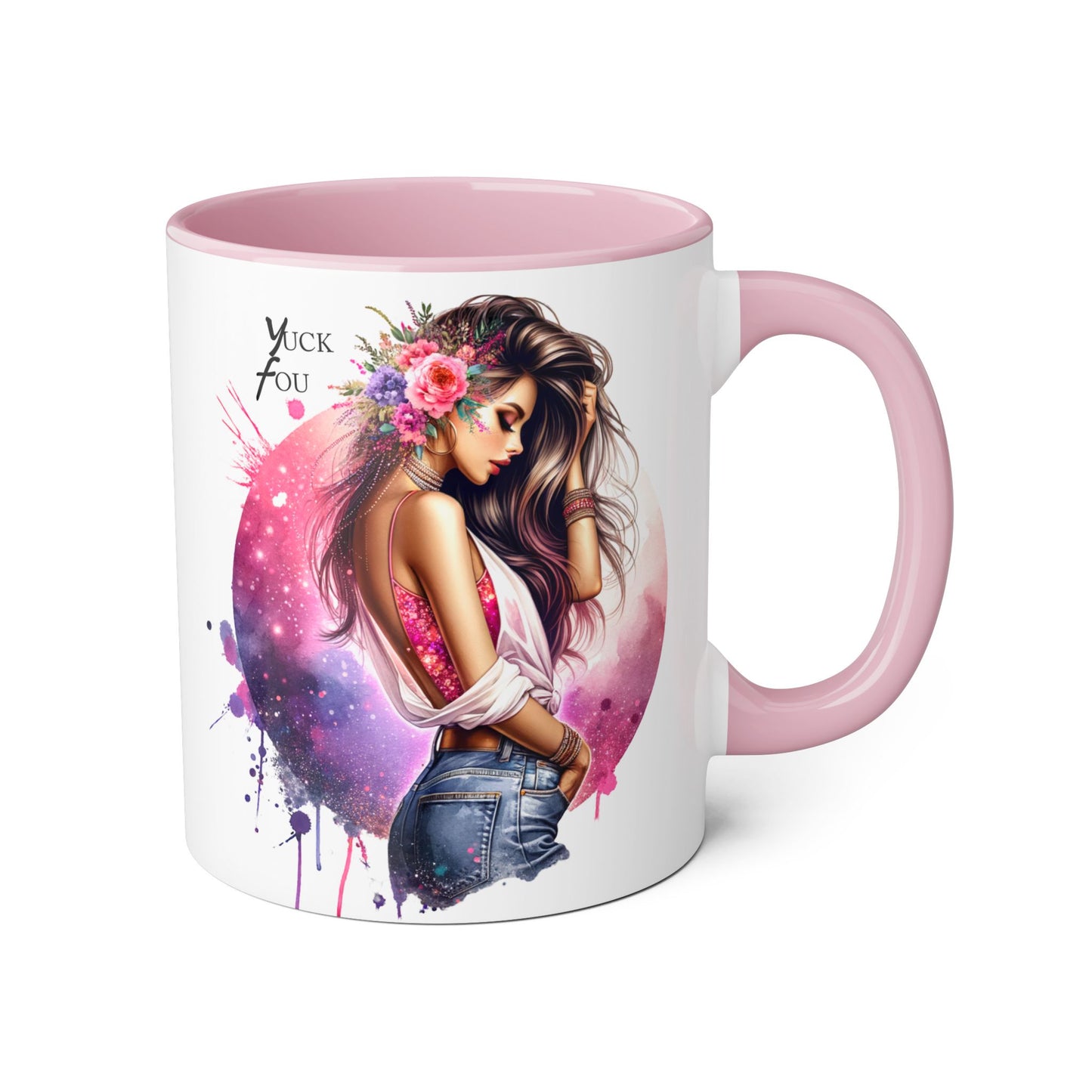 Yuck Fou Stylish Accent Mugs, Floral Design for Coffee Lovers, Unique Gift, Art Mug, Personalized Drinkware, Vibrant Tea Cups