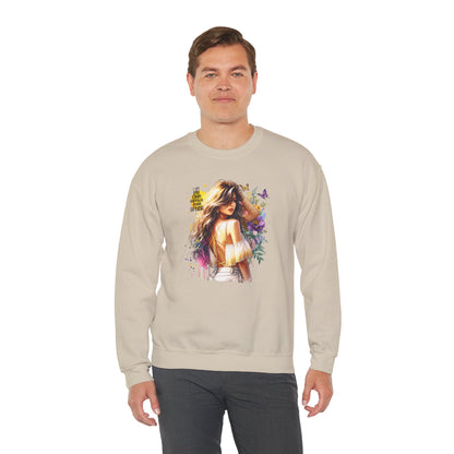 I Am My Own Happily Ever After  Chic Floral Art Crewneck Sweatshirt, Unisex Sweatshirt, Cozy Fashion, Gift for Her, Spring Style, Art Sweater