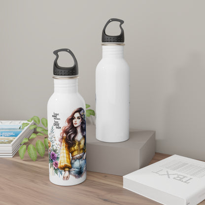 I Don't Make Mistakes, I Date Them Floral Stainless Steel Water Bottle - Stylish Hydration, Eco-Friendly Gift, Outdoor Adventure, Motivational Quotes, Floral Design