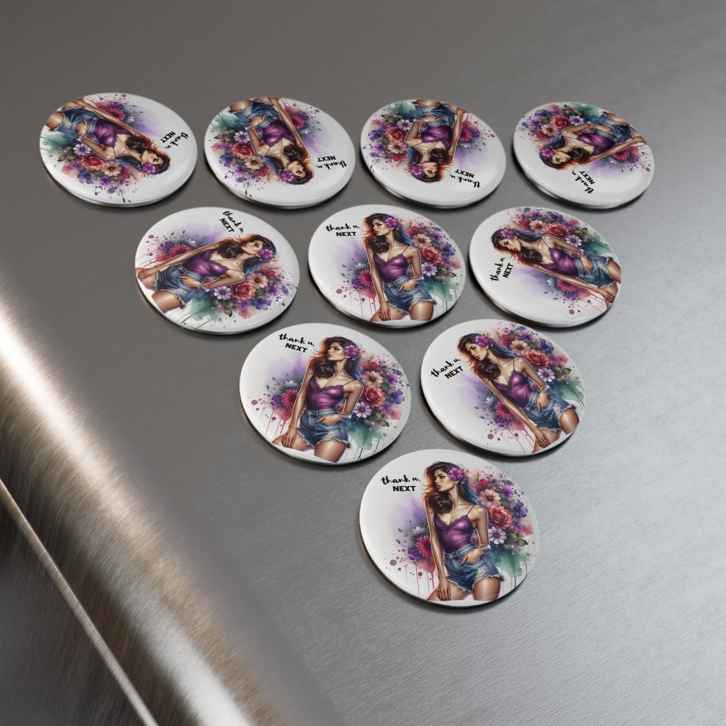 Thank U, Next  Decorative Round Magnet, Gifts for Her, Refrigerator Decor, Chic Home Accessory, Unique Birthday Gift