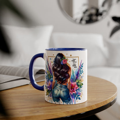 I Don't Make Mistakes, I Date Them Floral Aesthetic Mug, Vibrant Coffee Cup Gift, Boho Decor, Nature Lover, Inspirational Quote, Home Office Accessory
