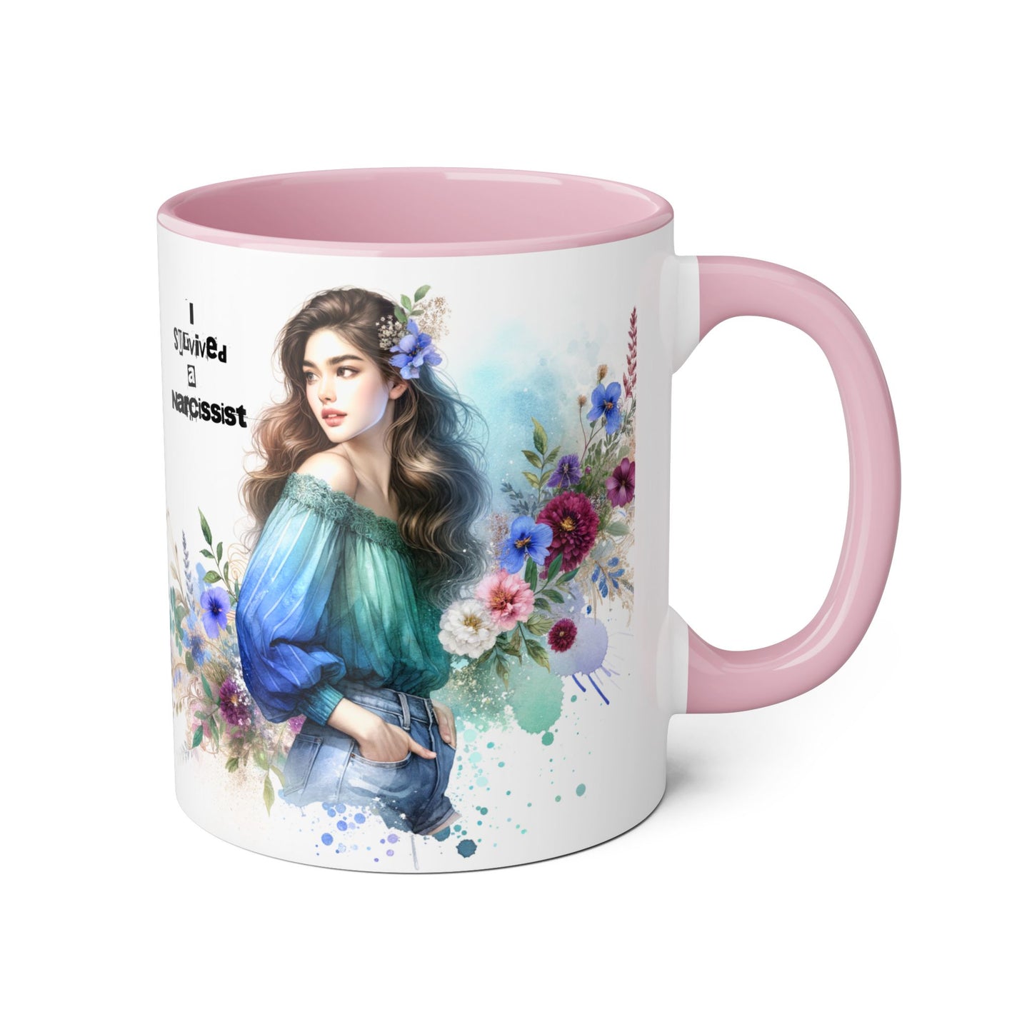 Survivor Accent Mug, Inspirational Gift Mug, Unique Art Coffee Cup, Self-Care Mug for Her, Perfect for Friendship, Recovery Gift