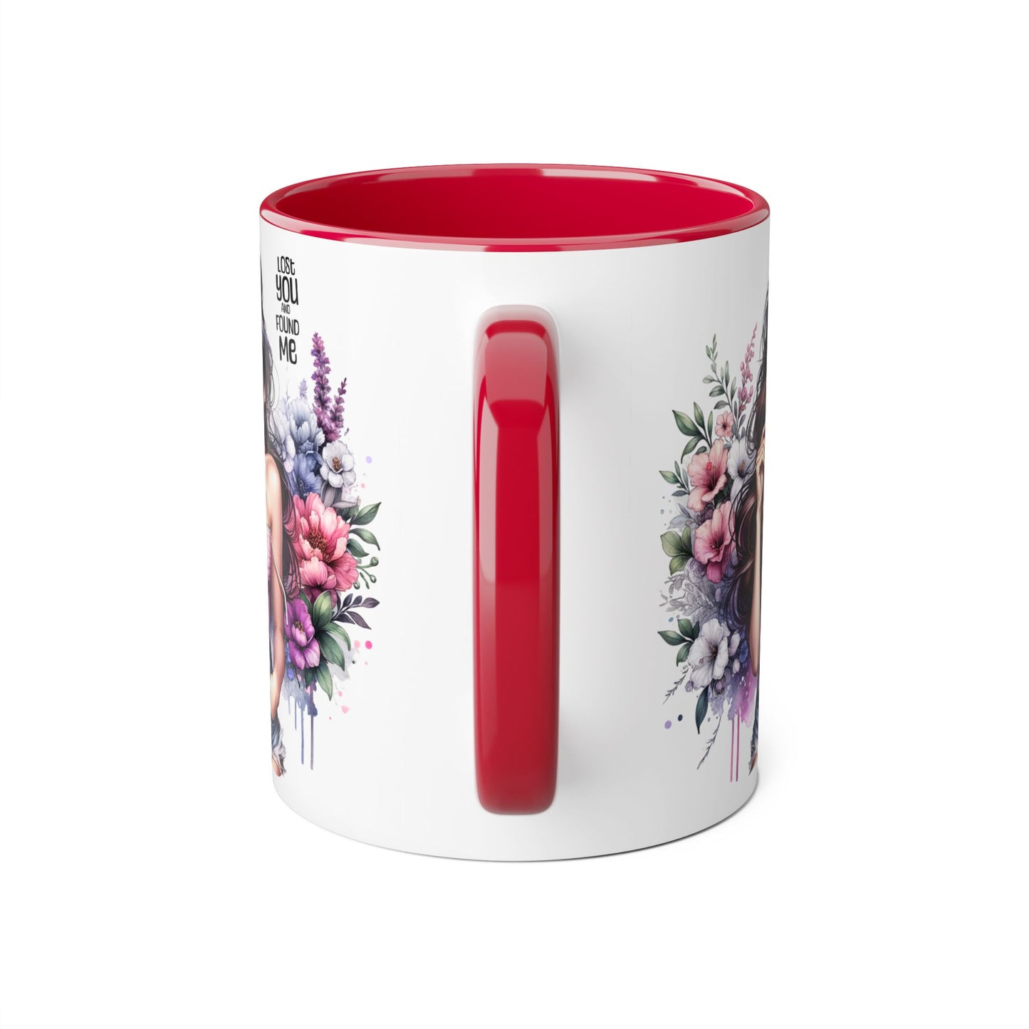 Floral Art Accent Mug - Lost You and Found Me , Coffee Lover Gift, Home Decor, Birthday, Mother's Day, Inspirational Drinkware