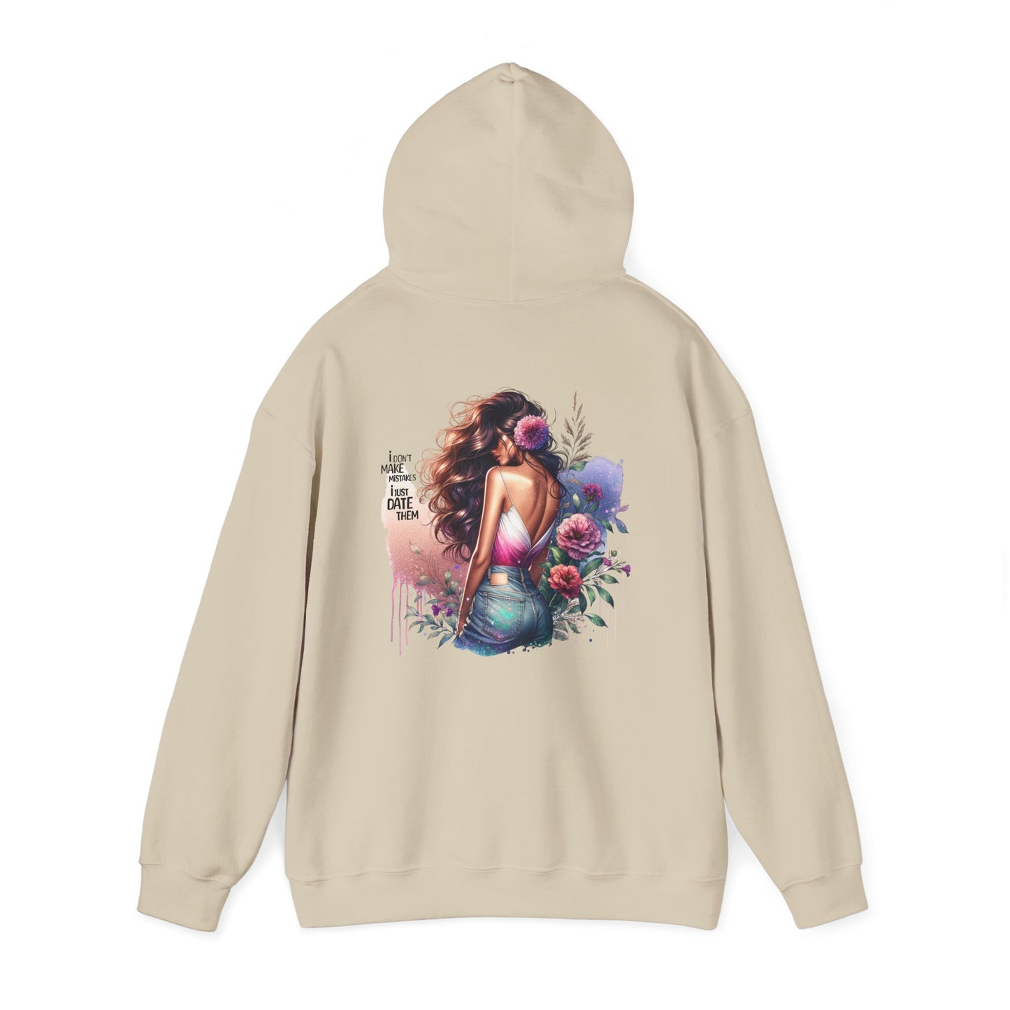 I Don`t  Make Mistakes, I Just Date Them Bohemian Floral Hoodie, Stylish Unisex Sweatshirt, Cozy Casual Wear, Perfect for Festivals, Thoughtful Gift Idea