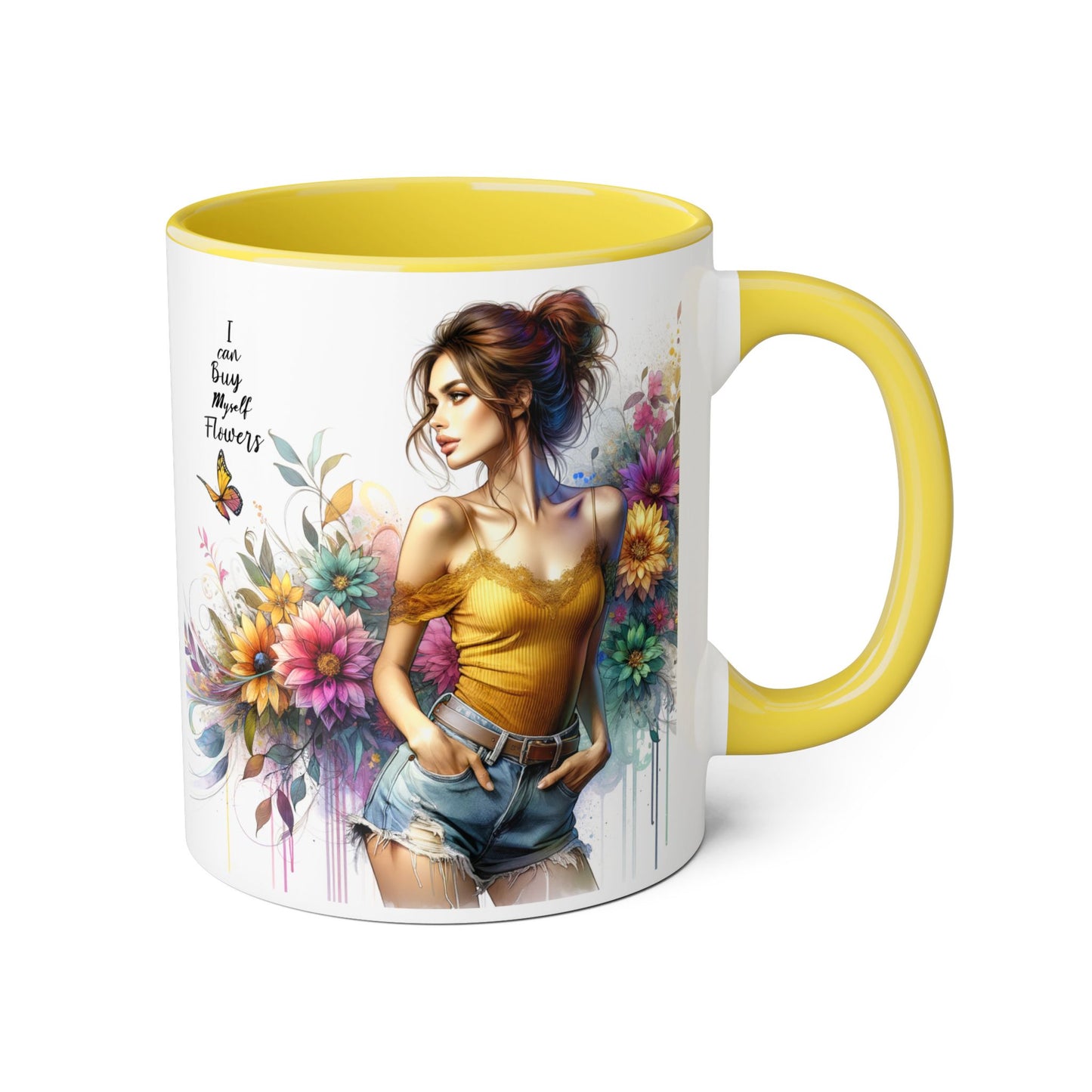 I Can Buy Myself Flowers Floral Vibes Coffee Mug, Art Mug for Flower Lovers, Gift for Gardeners, Birthday Mug, Home Decor