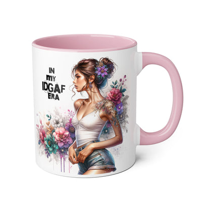 In My IDGAF Era Accent Mug - Black Ceramic Tea/Coffee Cup, Personalized Gift for Her, Quirky Home Decor, Unique Birthday Present, [...]