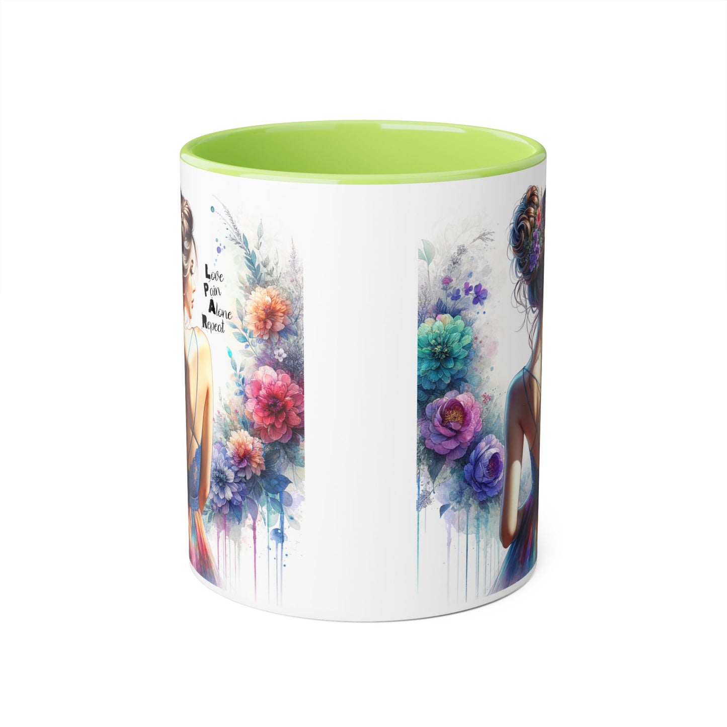 Floral Accent Mug - Vibrant Coffee Cup, Gift for Her, Home Decor, Inspirational Quotes, Art Lover's Mug, Tea Lover's Gift