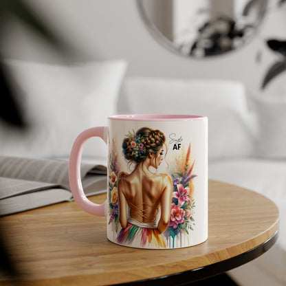 Colorful Floral Accent Mug with Inspirational Quote
