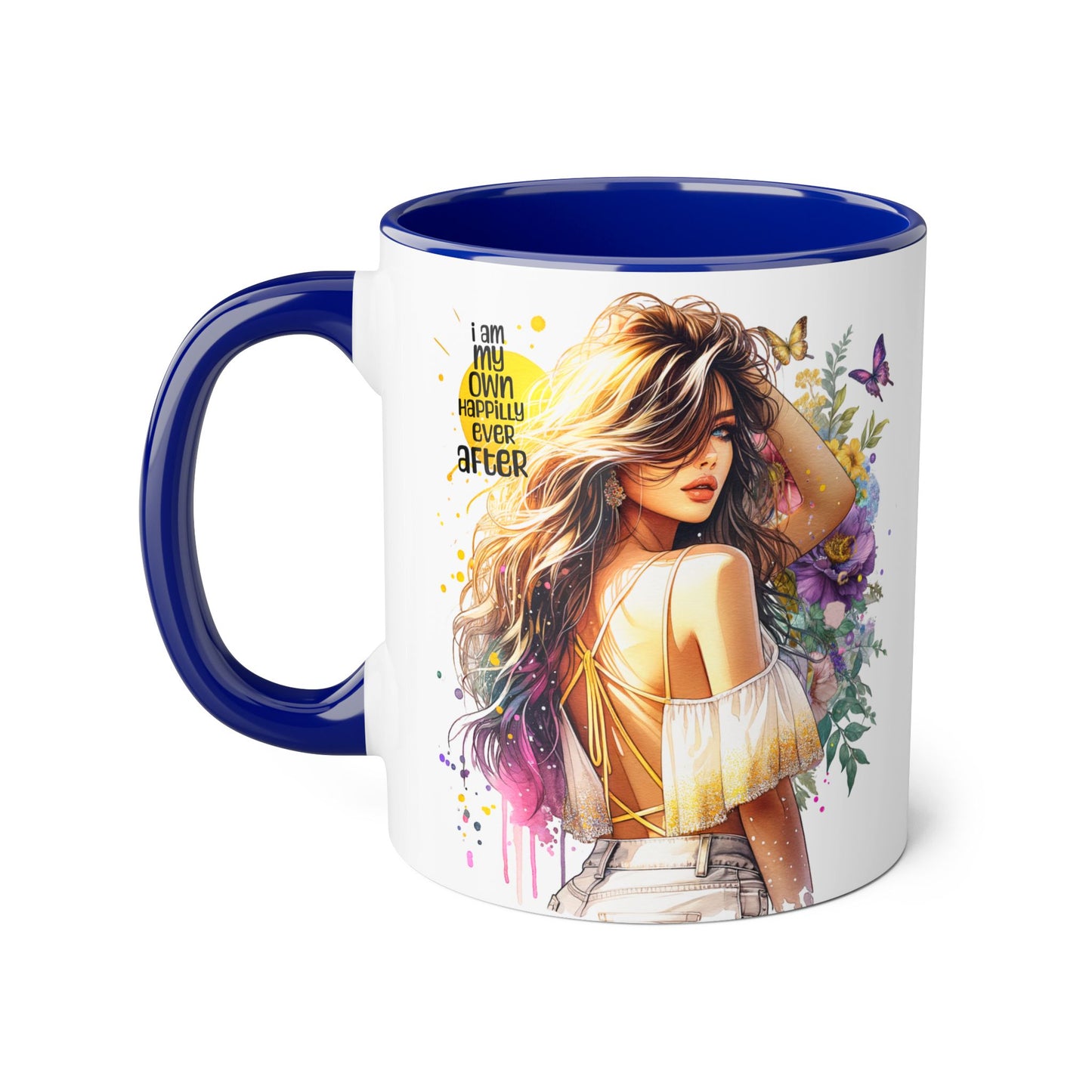 I Am My Own Happily Ever After Empowering Inspirational Accent Mug, Motivational Coffee Cup, Gift for Her, Self-Love Mug, Adulting Humor, Home Office Decor