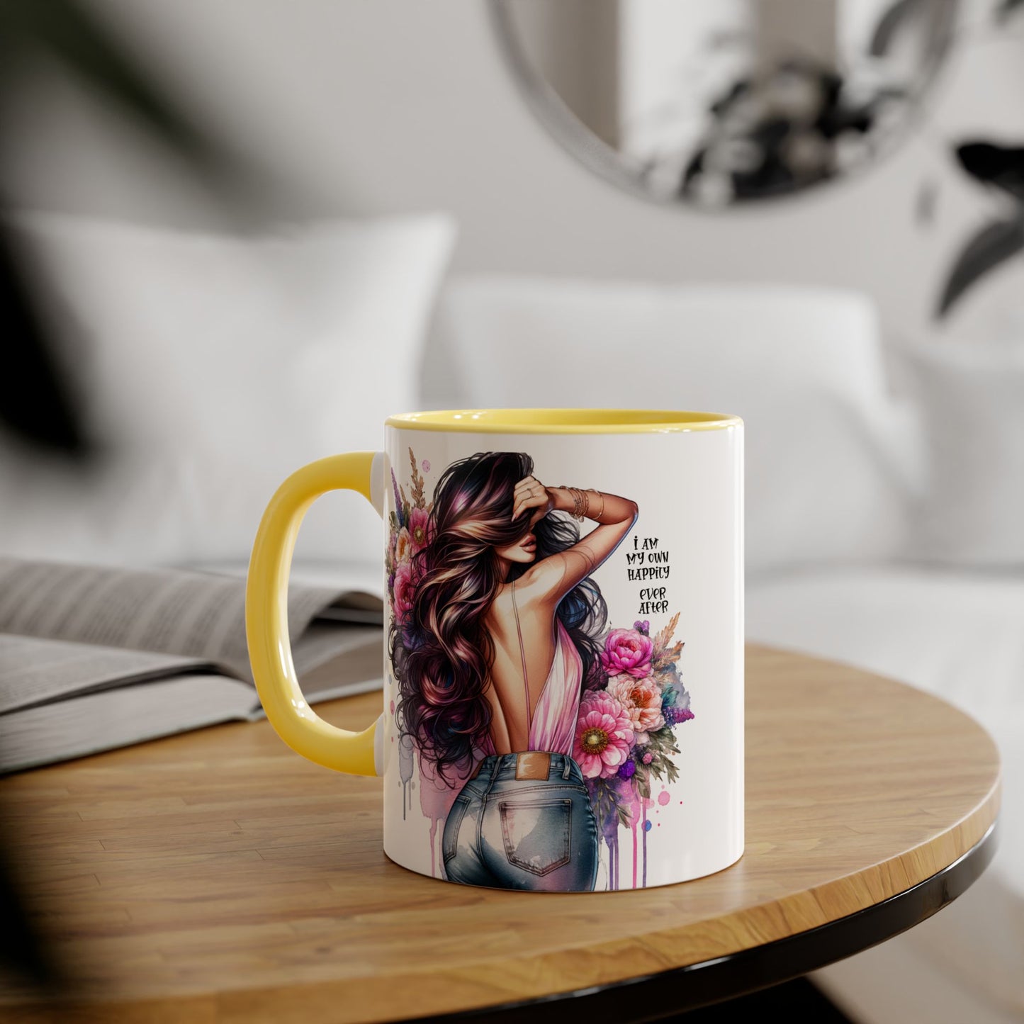 I Am My Own Happily Ever After Self-Love Floral Accent Mug - 11oz Inspirational Coffee Cup